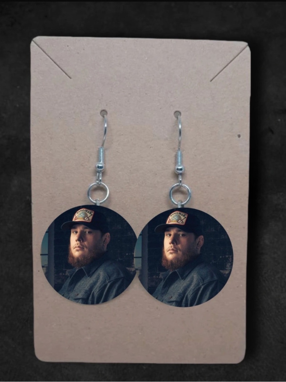 Luke Combs unique country music 1 inch dangle earrings